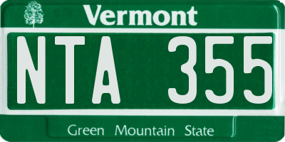 VT license plate NTA355