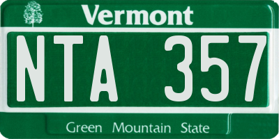 VT license plate NTA357
