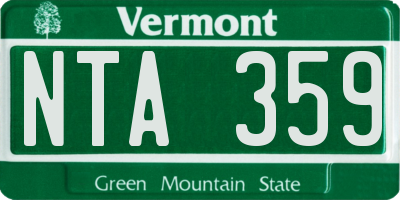 VT license plate NTA359