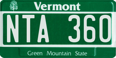 VT license plate NTA360