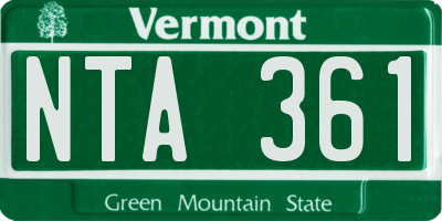 VT license plate NTA361