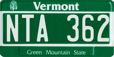 VT license plate NTA362