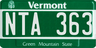 VT license plate NTA363