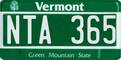 VT license plate NTA365