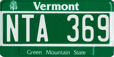 VT license plate NTA369