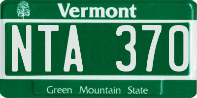 VT license plate NTA370