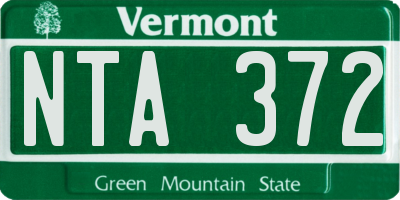VT license plate NTA372