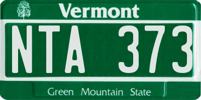 VT license plate NTA373
