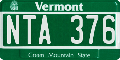 VT license plate NTA376