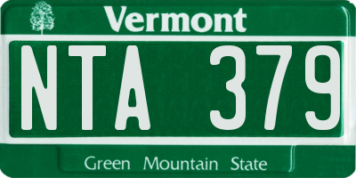 VT license plate NTA379