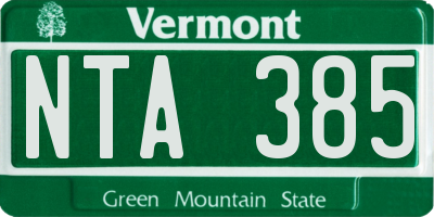 VT license plate NTA385