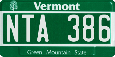 VT license plate NTA386