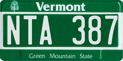 VT license plate NTA387