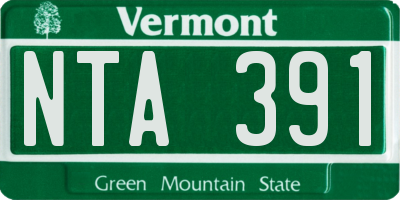 VT license plate NTA391
