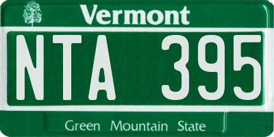 VT license plate NTA395