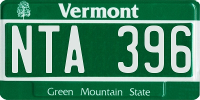 VT license plate NTA396