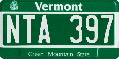 VT license plate NTA397