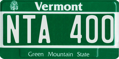 VT license plate NTA400