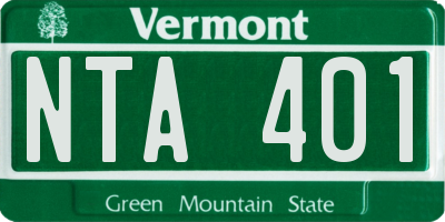 VT license plate NTA401