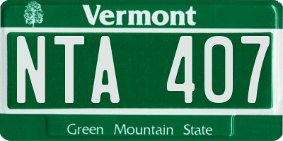 VT license plate NTA407