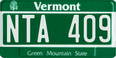 VT license plate NTA409