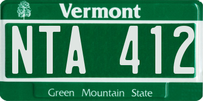 VT license plate NTA412