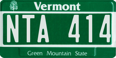 VT license plate NTA414