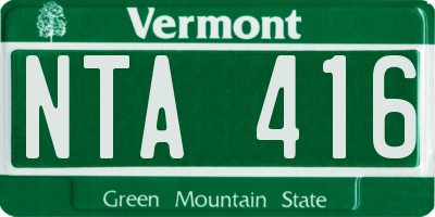 VT license plate NTA416