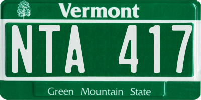 VT license plate NTA417