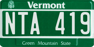 VT license plate NTA419