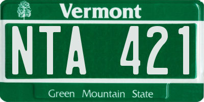 VT license plate NTA421
