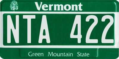 VT license plate NTA422