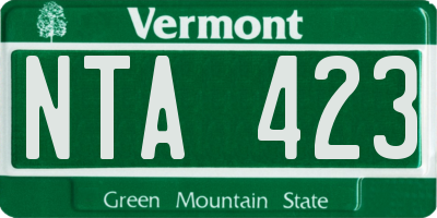 VT license plate NTA423