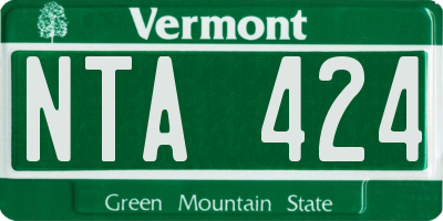 VT license plate NTA424
