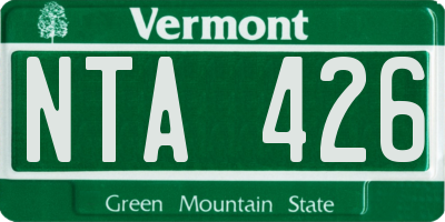 VT license plate NTA426