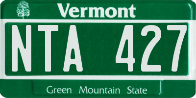VT license plate NTA427