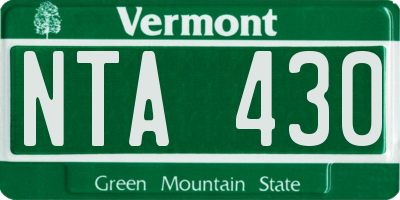 VT license plate NTA430