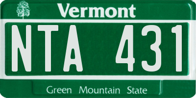 VT license plate NTA431