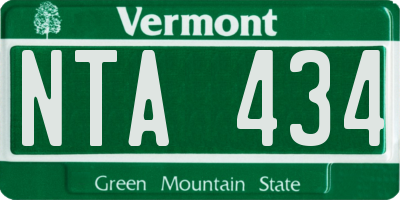 VT license plate NTA434