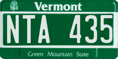 VT license plate NTA435