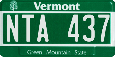 VT license plate NTA437