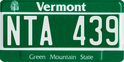 VT license plate NTA439