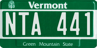 VT license plate NTA441