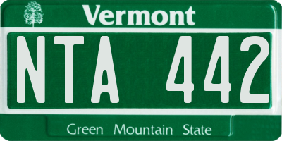 VT license plate NTA442
