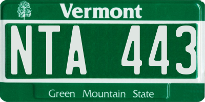 VT license plate NTA443