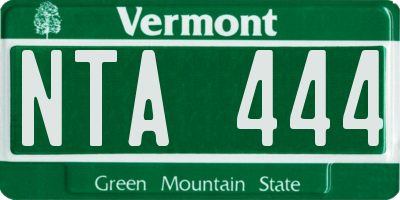 VT license plate NTA444