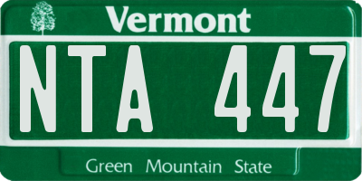 VT license plate NTA447