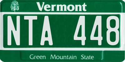 VT license plate NTA448