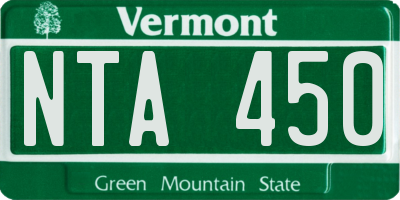 VT license plate NTA450
