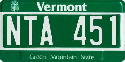 VT license plate NTA451